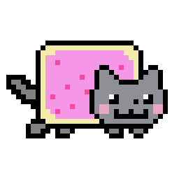 Nyan Cat bead pattern, 34 by 34 beads