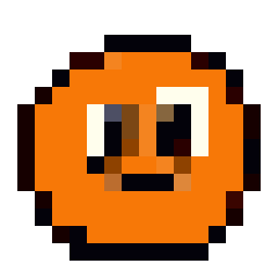 Orange Circle Face bead pattern, 16 by 16 beads