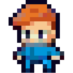Orange-Haired Character bead pattern, 17 by 17 beads