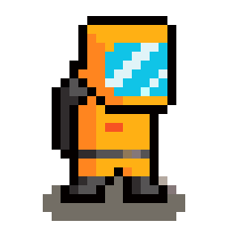 Orange Space Crewmate bead pattern, 24 by 24 beads