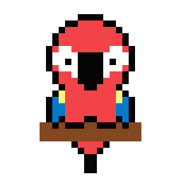 Perched Macaw bead pattern, 26 by 26 beads
