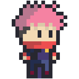 Pink-Haired Adventurer bead pattern, 21 by 21 beads