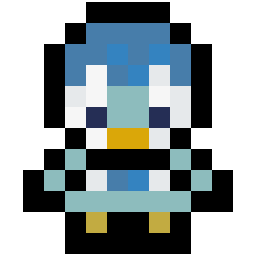 Piplup bead pattern, 12 by 12 beads