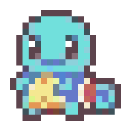 Squirtle bead pattern, 20 by 20 beads