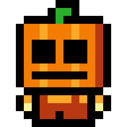 Pumpkin Head Character bead pattern, 16 by 16 beads