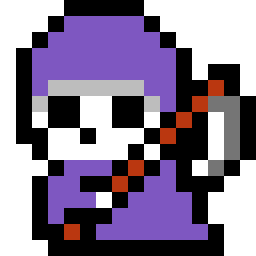Purple Reaper bead pattern, 16 by 16 beads