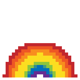 Rainbow bead pattern, 24 by 24 beads
