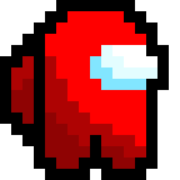 Red - among us character bead pattern, 16 by 16 beads