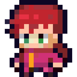 Red-Haired RPG Character bead pattern, 16 by 16 beads
