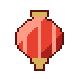 Red Paper Lantern bead pattern, 40 by 40 beads