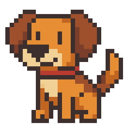 Sitting puppy bead pattern, 28 by 28 beads