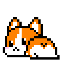 Sleepy Corgi bead pattern, 28 by 28 beads