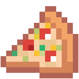 Slice of Pepperoni Pizza bead pattern, 14 by 14 beads