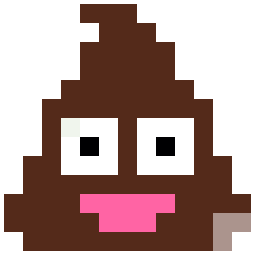 Smiling Poop Emoji bead pattern, 13 by 13 beads