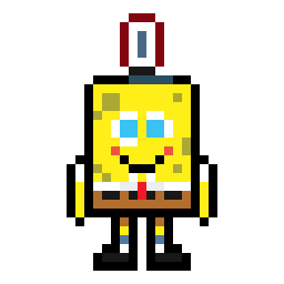 Square Sponge Guy bead pattern, 17 by 29 beads