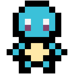 Squirtle bead pattern, 12 by 12 beads