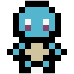 Squirtle bead pattern, 12 by 12 beads