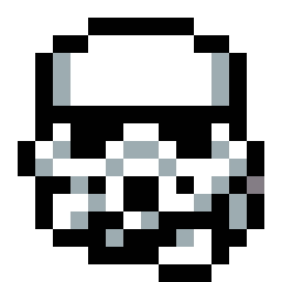 Stormtrooper - Starwar bead pattern, 16 by 16 beads