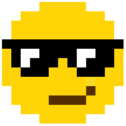 Sunglasses Smirk Emoji bead pattern, 13 by 13 beads