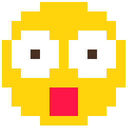 Surprised Emoji bead pattern, 13 by 13 beads
