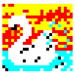 Swan in the evening bead pattern, 24 by 23 beads