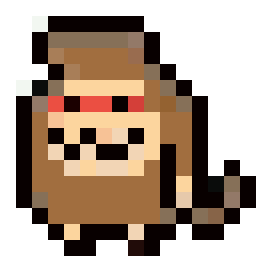 Tiny monkey bead pattern, 16 by 16 beads