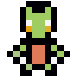 Treecko bead pattern, 12 by 12 beads