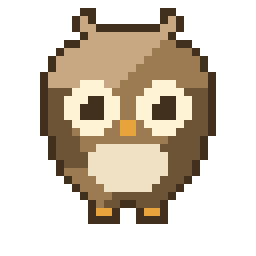 Tufted Owl at Rest bead pattern, 32 by 32 beads