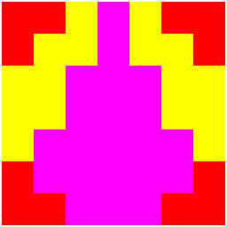 Untitled bead pattern, 7 by 7 beads