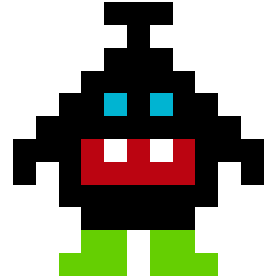Black Monster bead pattern, 11 by 12 beads