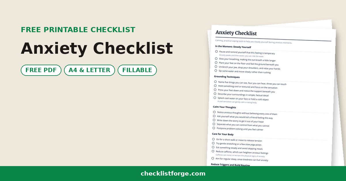 Anxiety Checklist