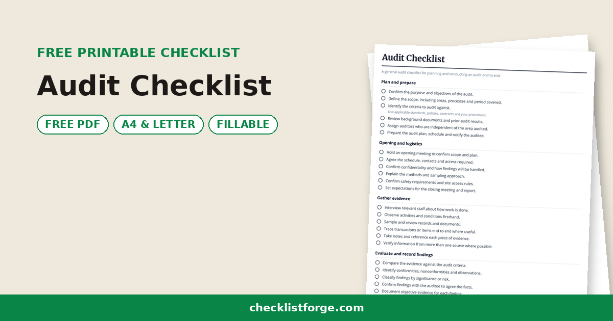Audit Checklist