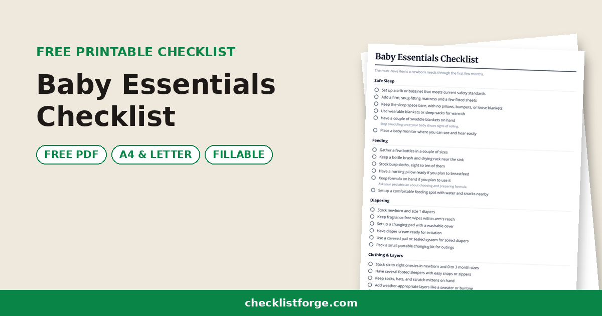 Baby Essentials Checklist