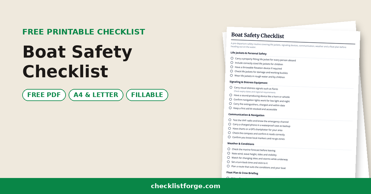 Boat Safety Checklist