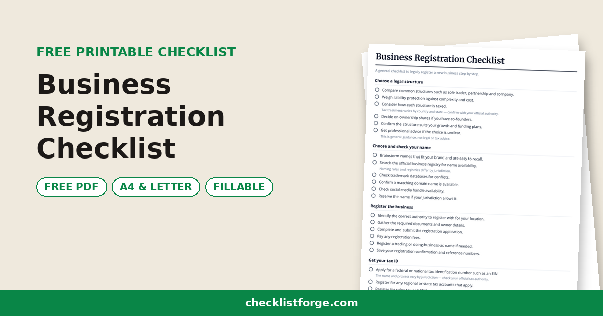 Business Registration Checklist
