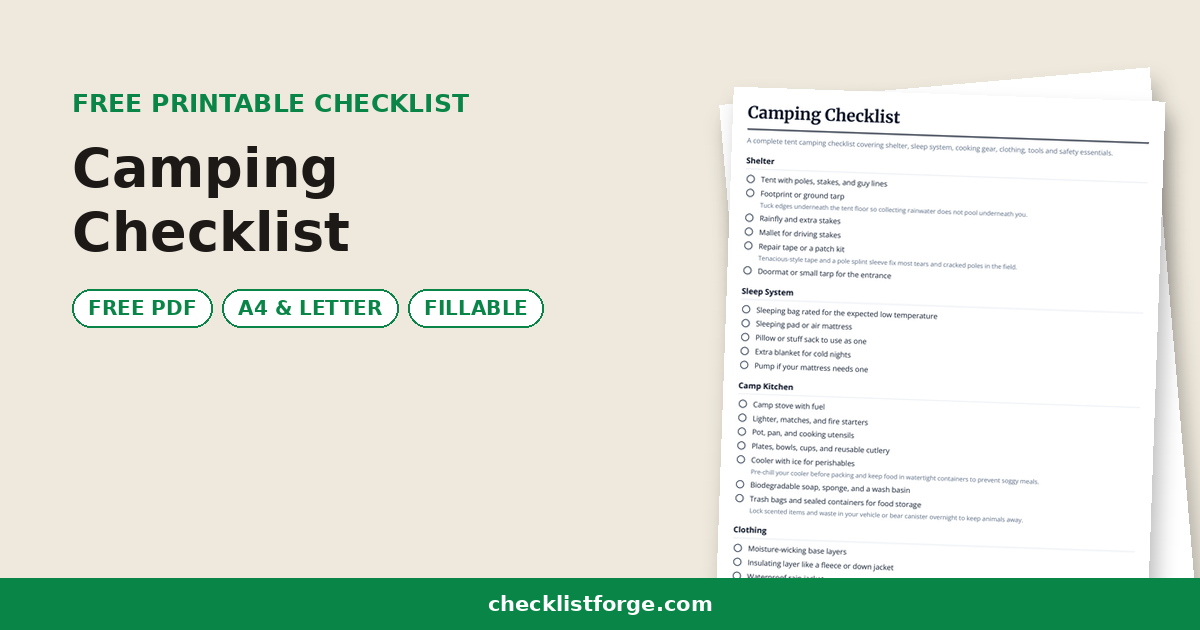 Camping Checklist
