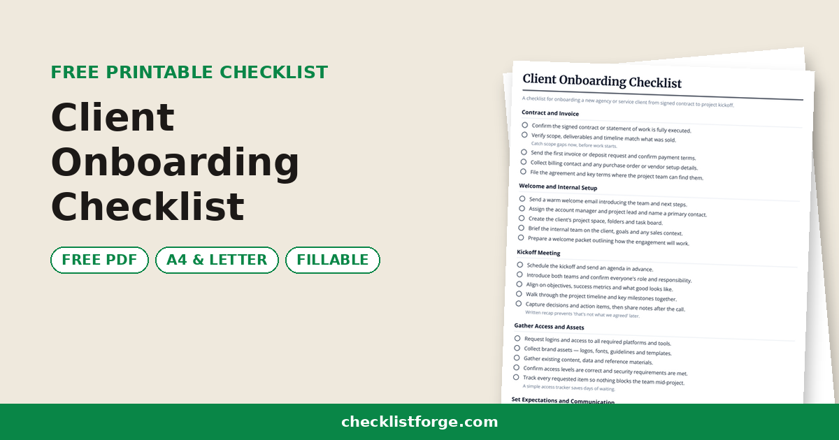 Client Onboarding Checklist