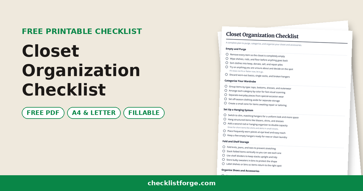 Closet Organization Checklist
