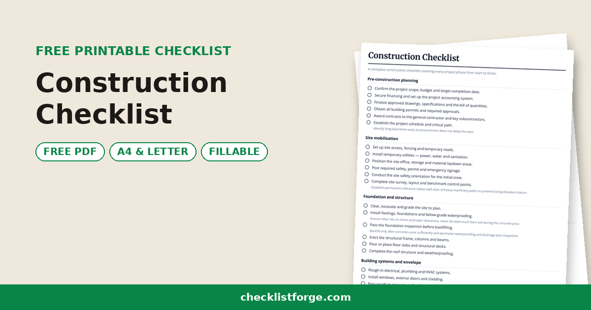 Construction Checklist