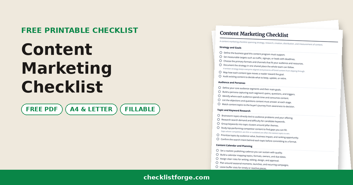 Content Marketing Checklist