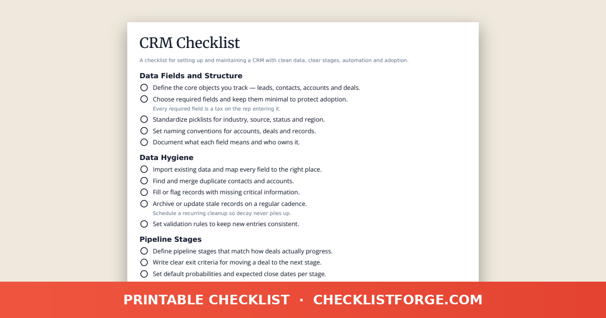 CRM Checklist