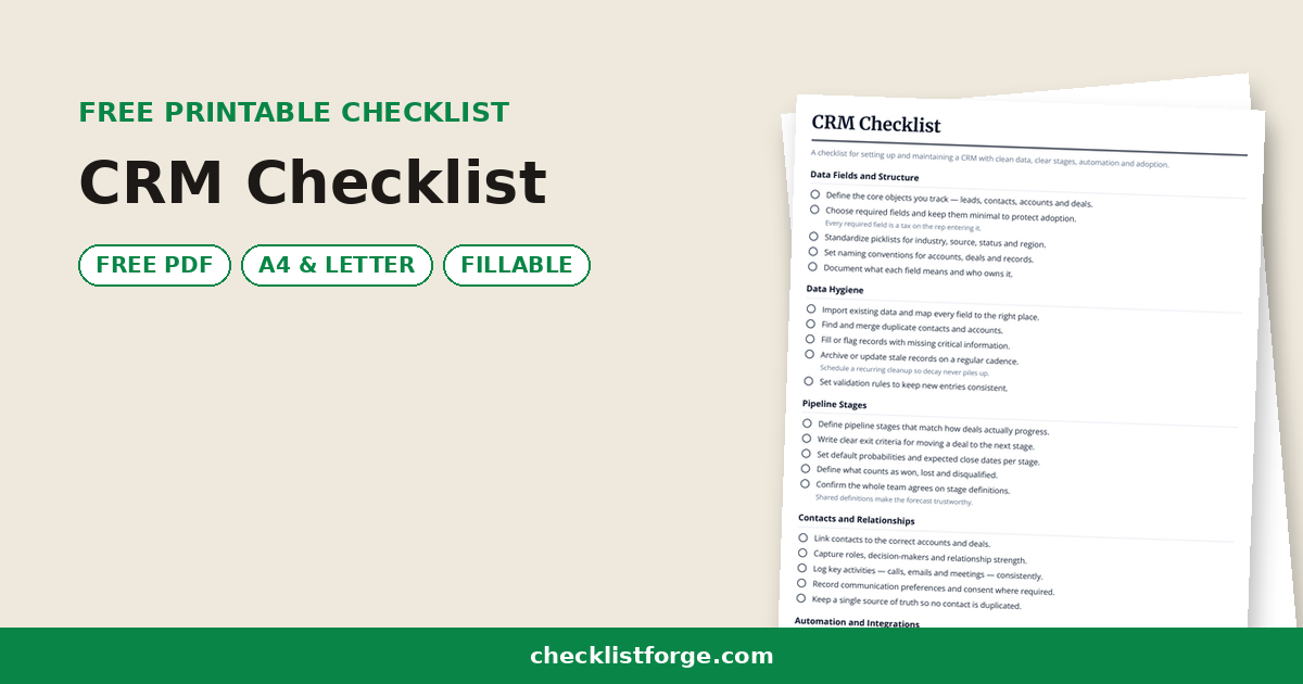 CRM Checklist