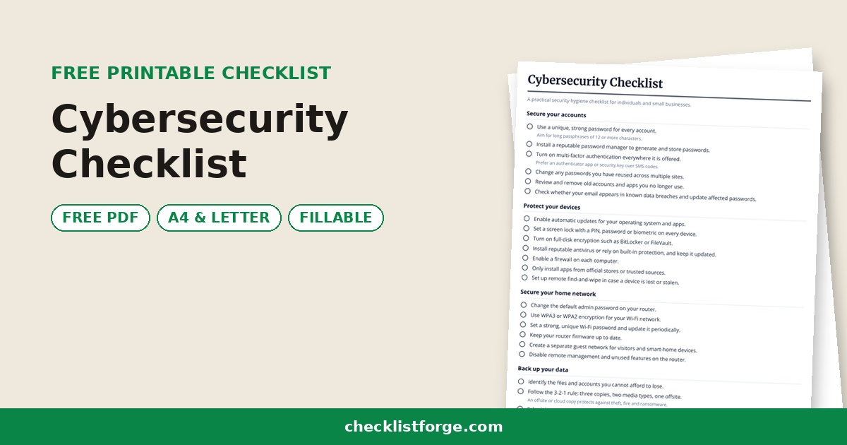 Cybersecurity Checklist
