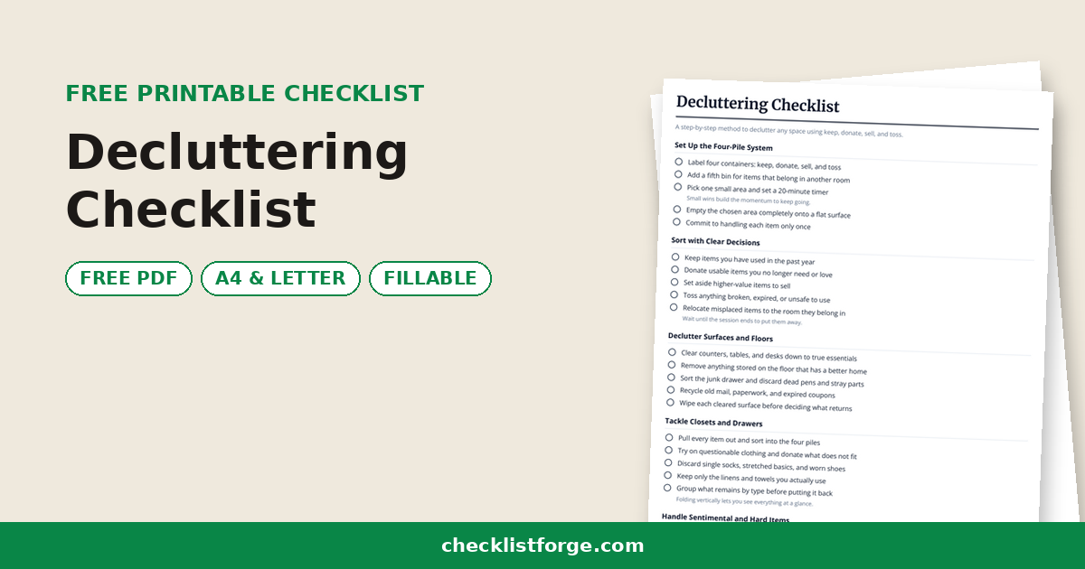 Decluttering Checklist