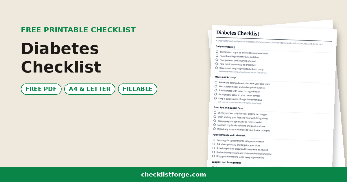 Diabetes Checklist