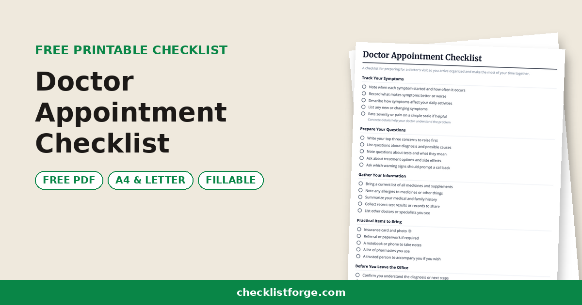 Doctor Appointment Checklist