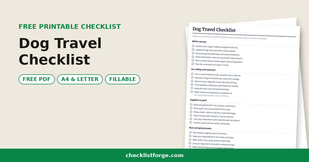 Dog Travel Checklist