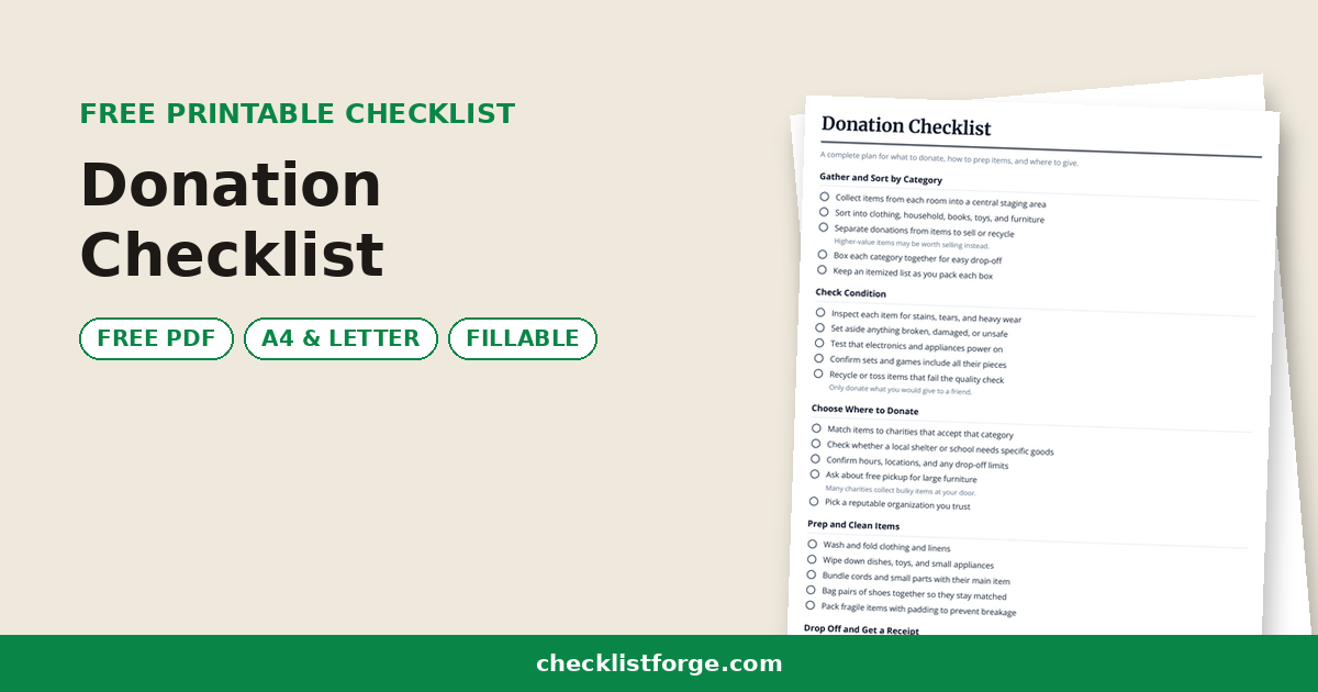 Donation Checklist