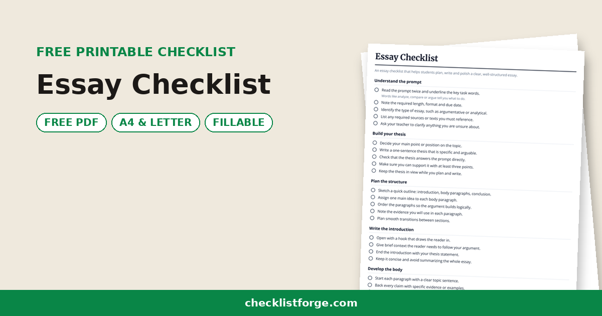 Essay Checklist