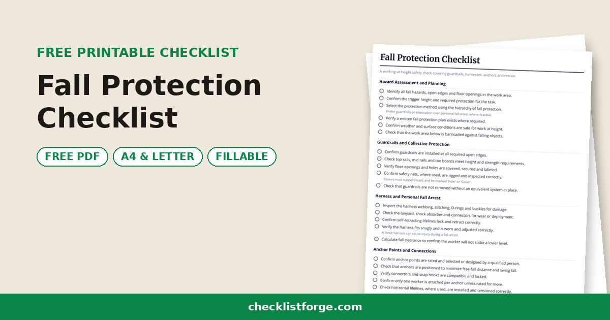 Fall Protection Checklist